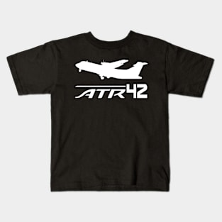 ATR 42 Silhouette Print (White) Kids T-Shirt